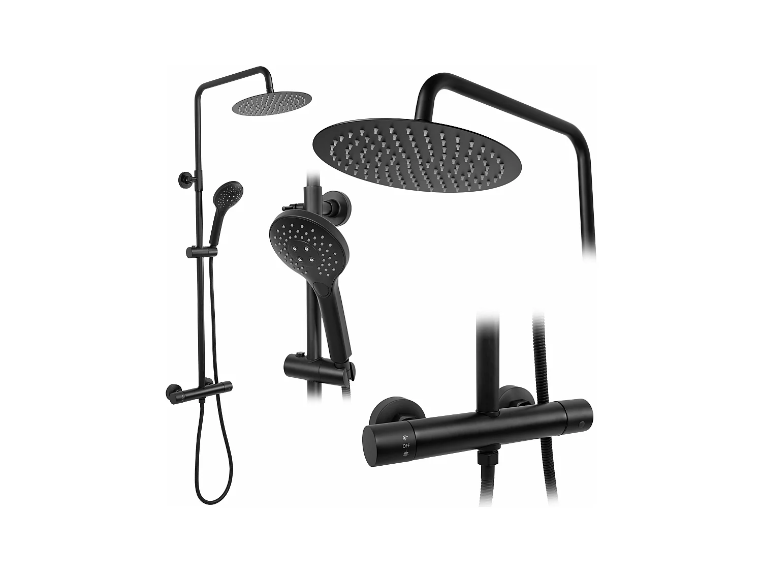 Kit De Douche Avec Thermostat Rea Vincent Termostat Black