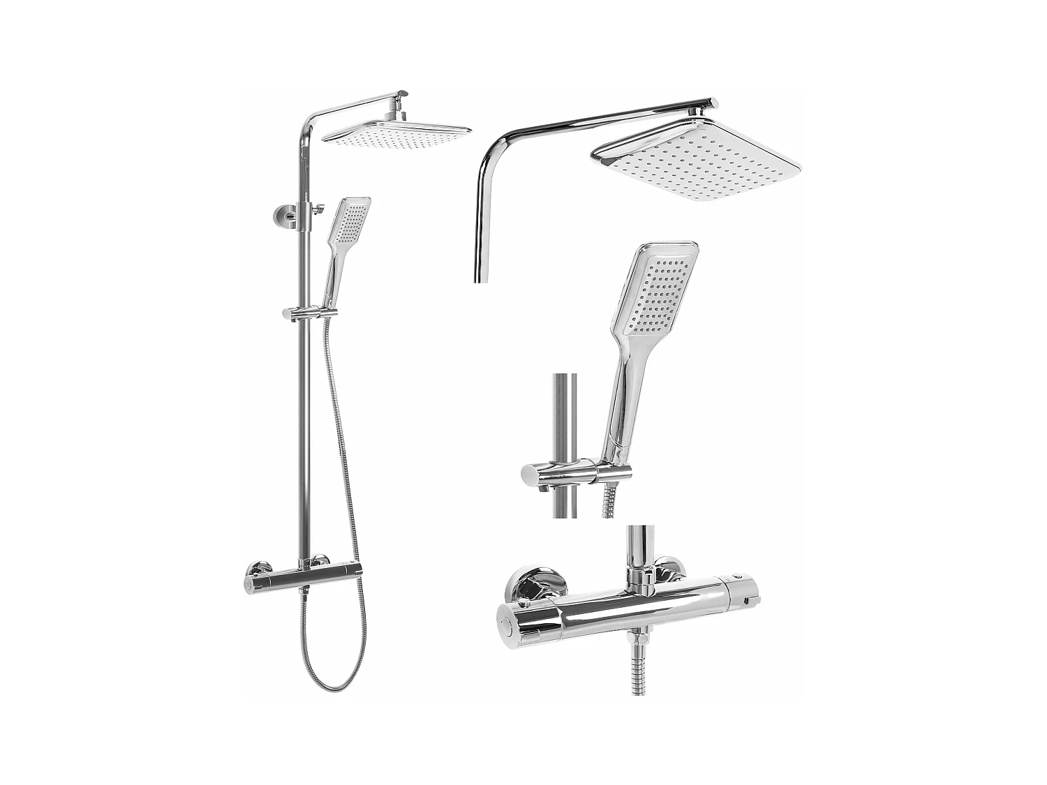 Kit De Douche Avec Thermostat Rea Tom Termostat Chrome