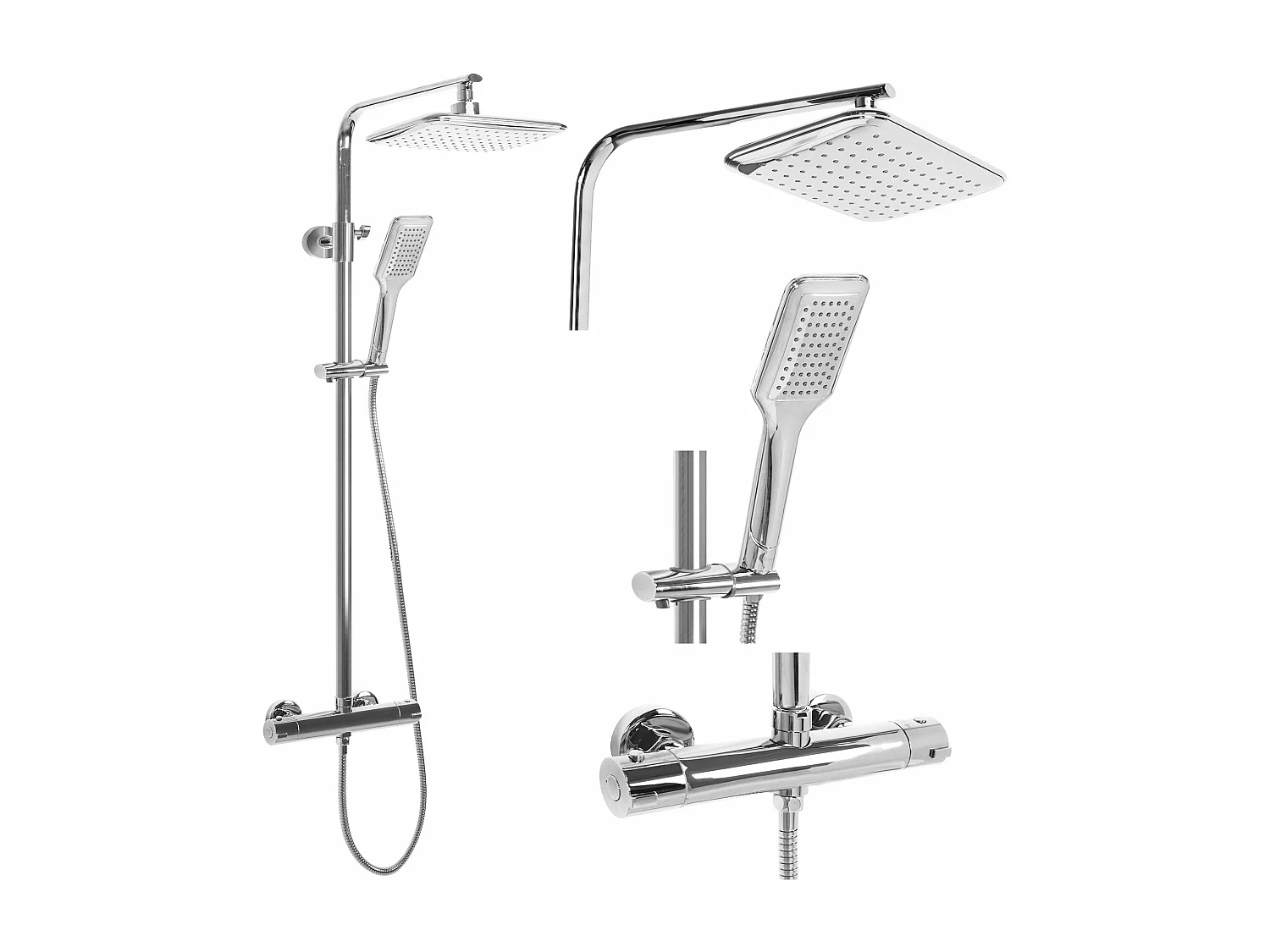 Kit De Douche Avec Thermostat Rea Tom Termostat Chrome