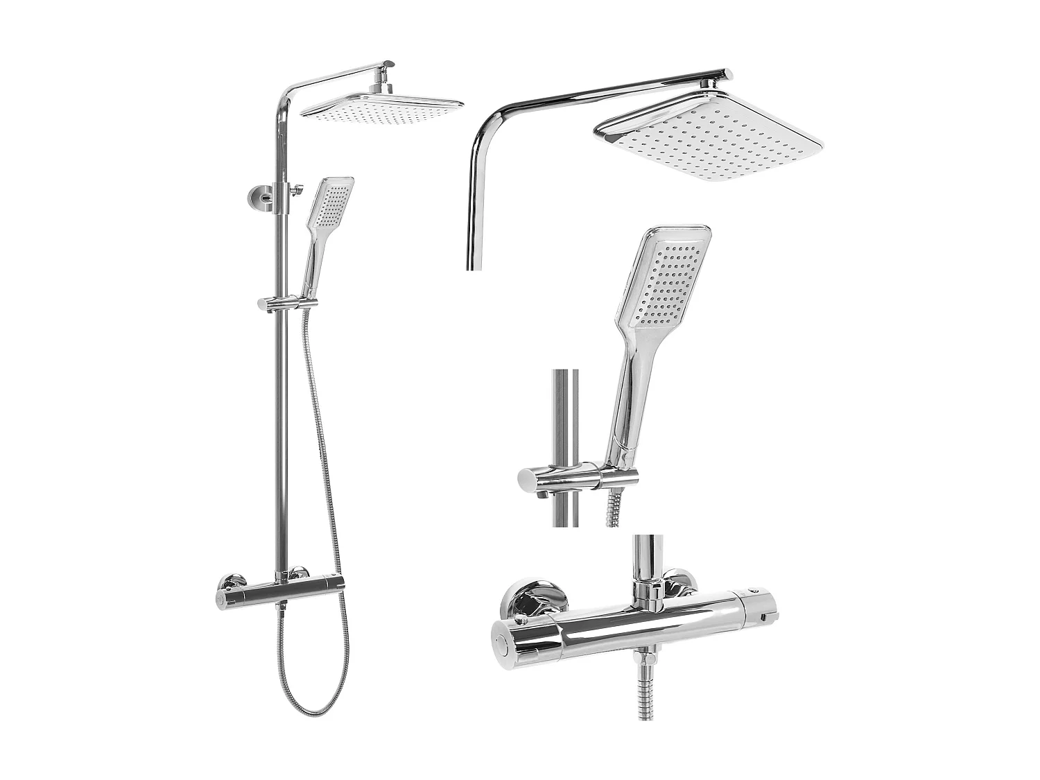 Kit De Douche Avec Thermostat Rea Tom Termostat Chrome