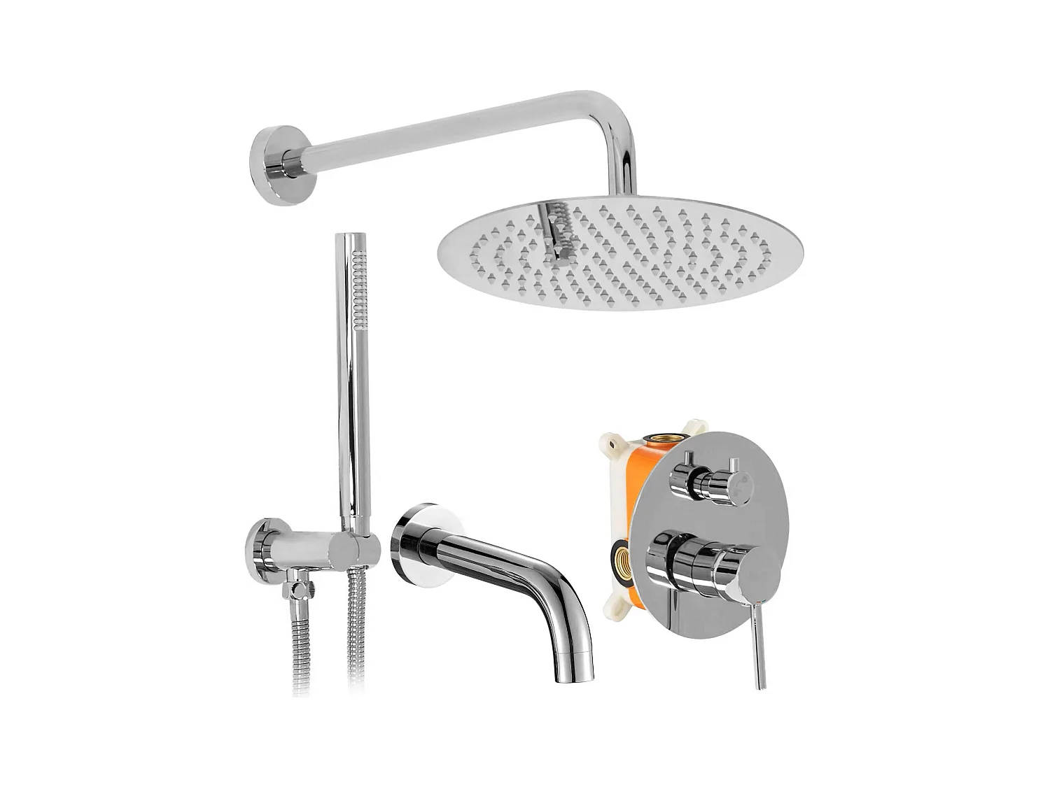 Colonne De Douche-Baignoire Encastrée Rea Lungo 0 Chrome