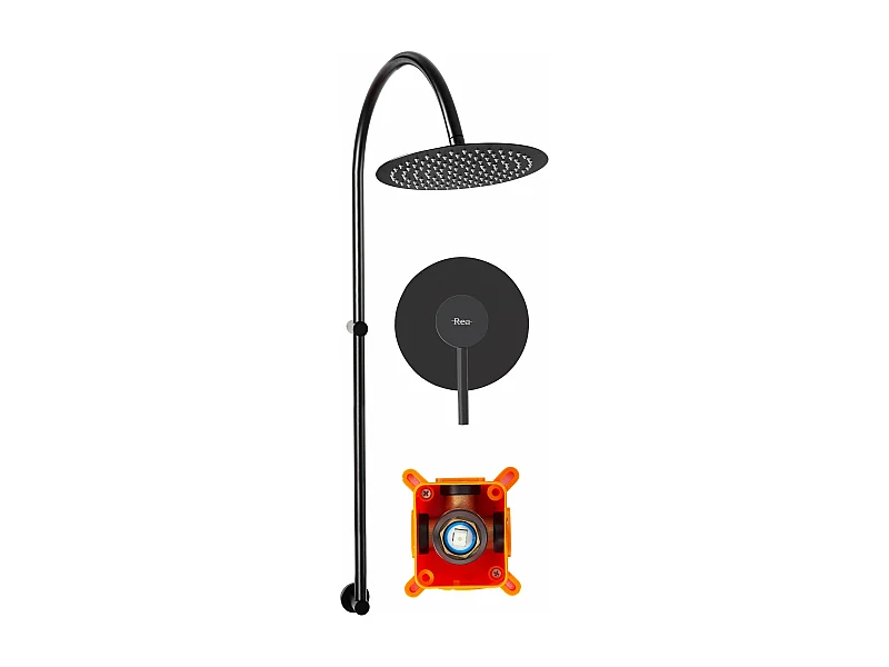 Juego De Ducha Oculto Rea Lugano Black