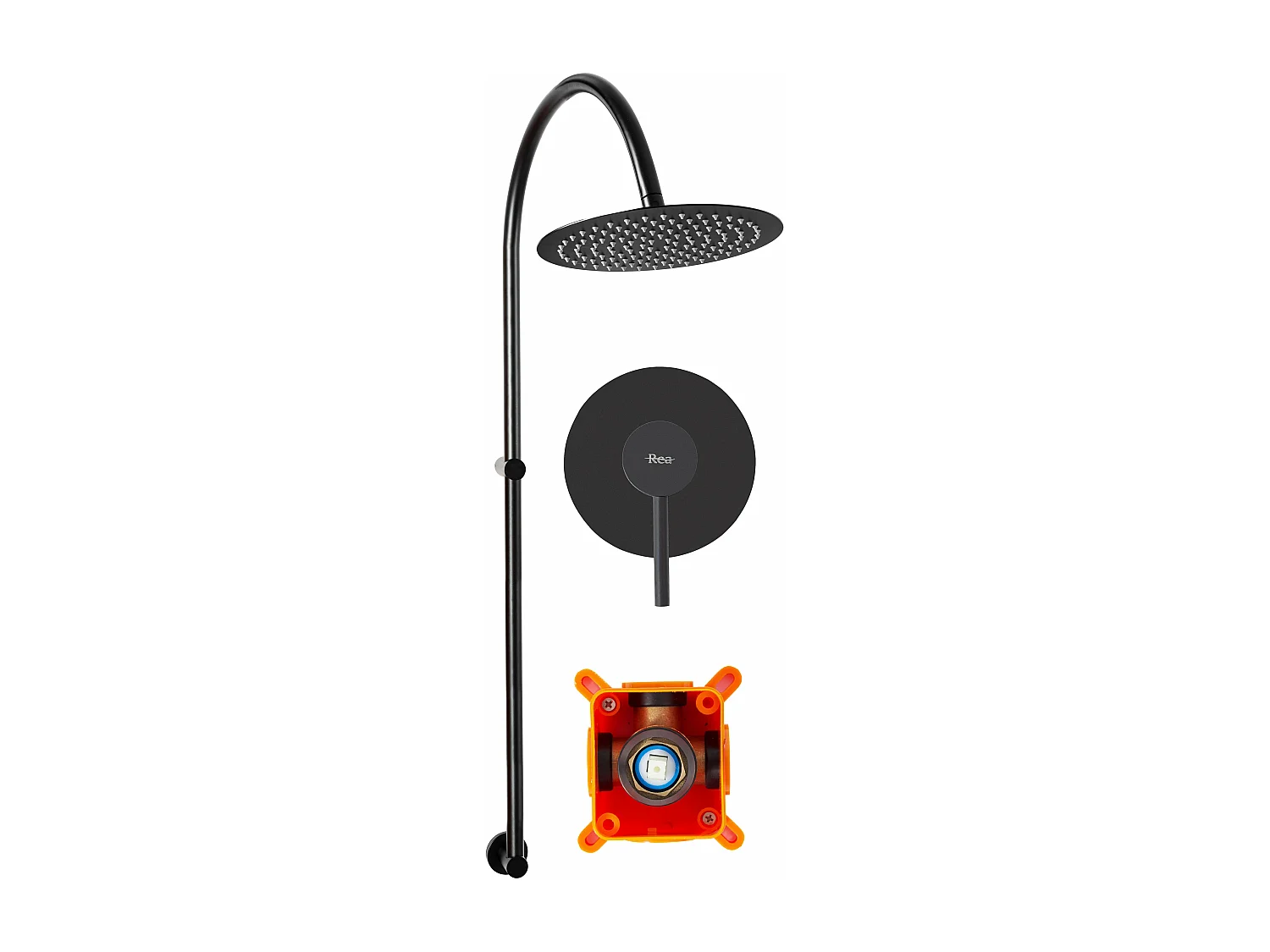 Conjunto De Duche Embutido Rea Lugano Black