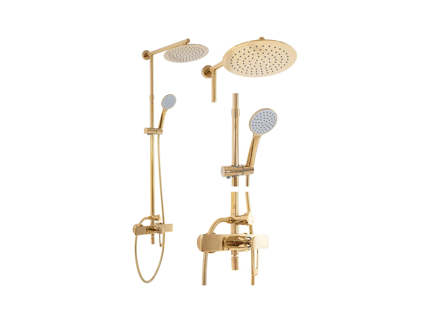 Conjunto De Chuveiro Cromado Rea Aldi Gold