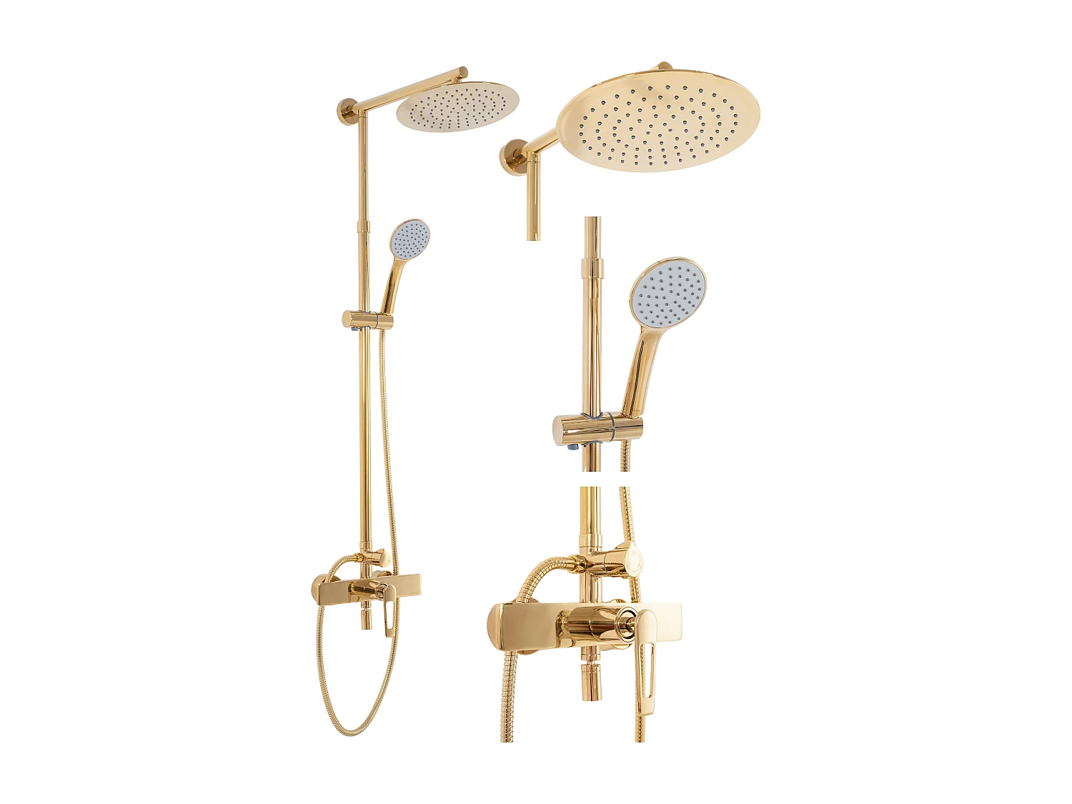 Conjunto De Chuveiro Cromado Rea Aldi Gold