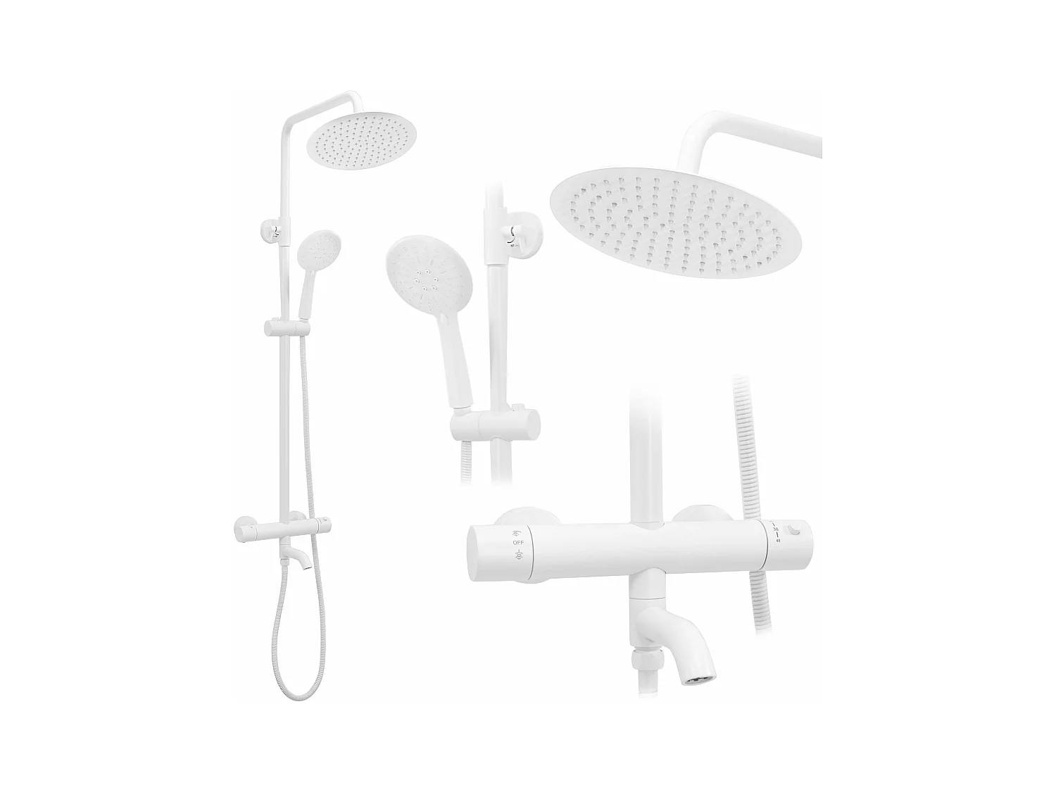 Kit De Douche Avec Thermostat Rea Lungo Termostat White