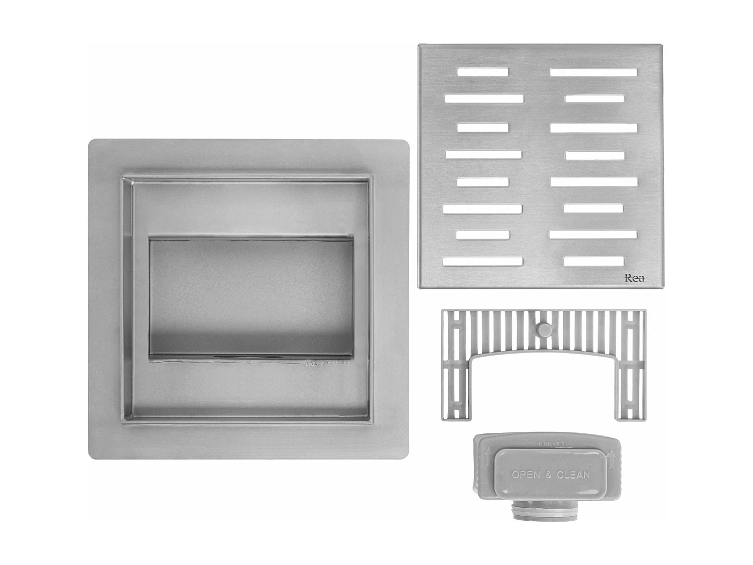 Drain Linéaire Rea Line 150X150 Brush Steel