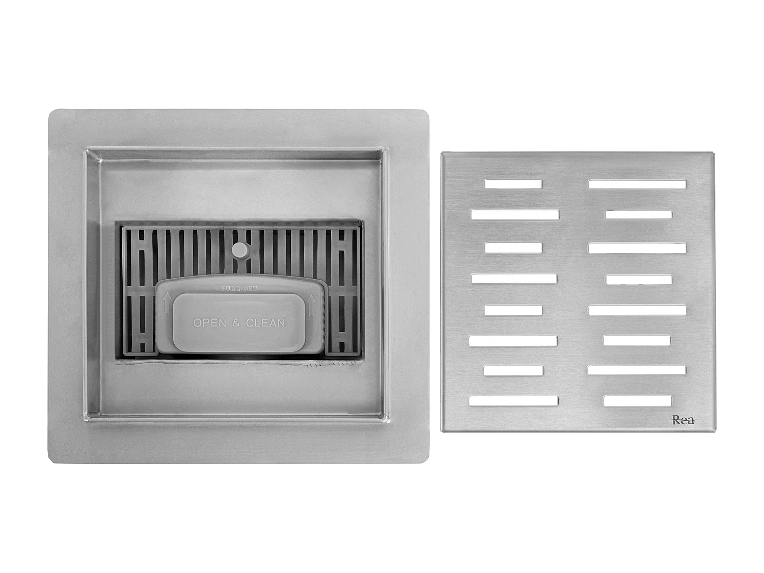 Drain Linéaire Rea Line 150X150 Brush Steel