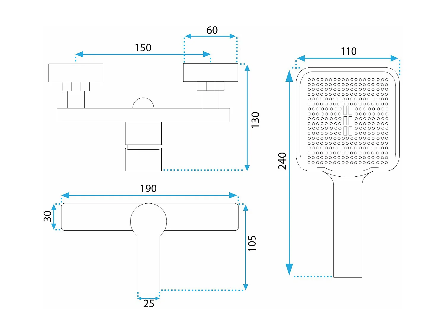 Robinet De Douche Rea My2021-8G Argus Gold