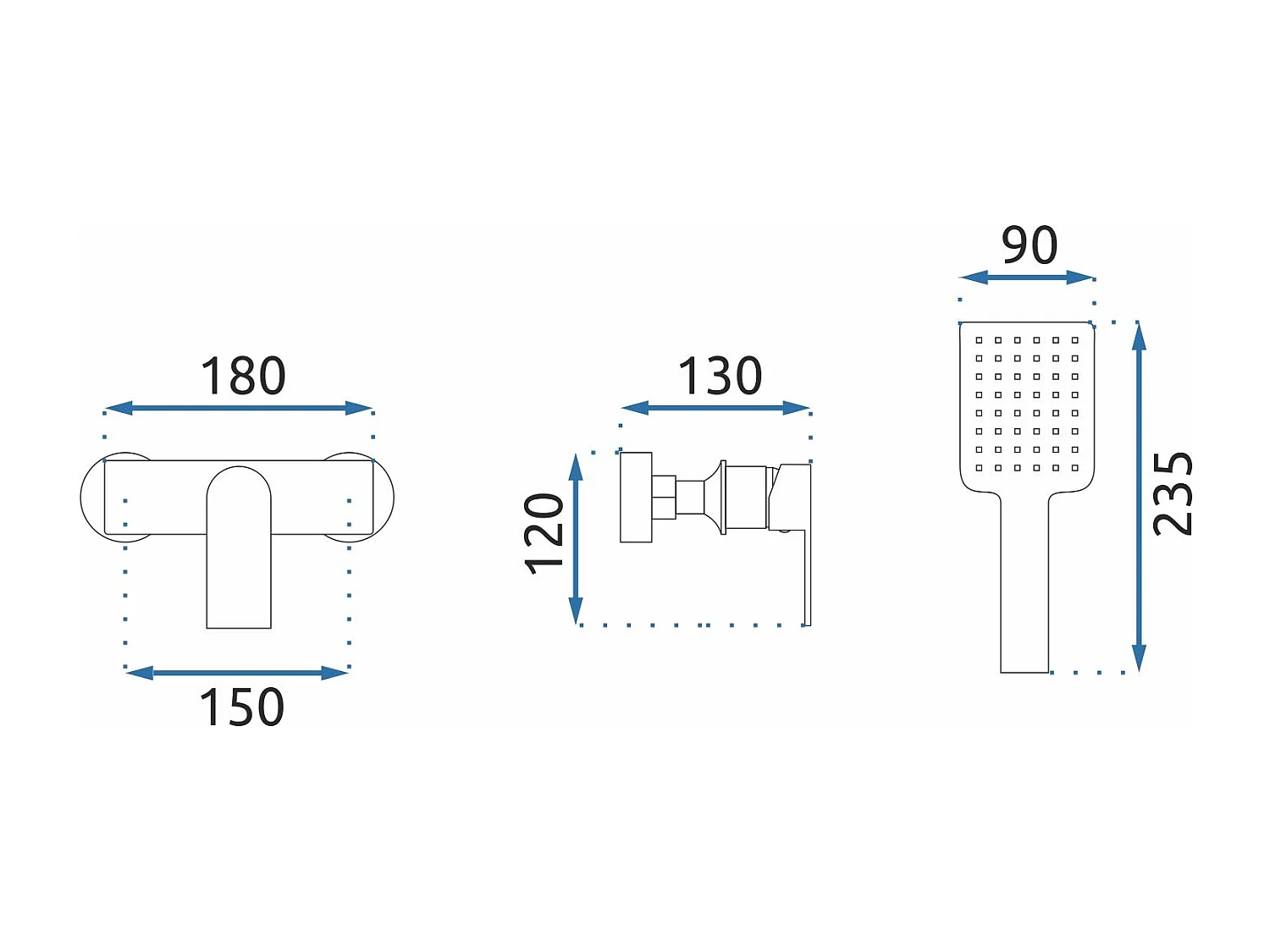 Rubinetto Doccia Rea My1802-8G Urban Gold