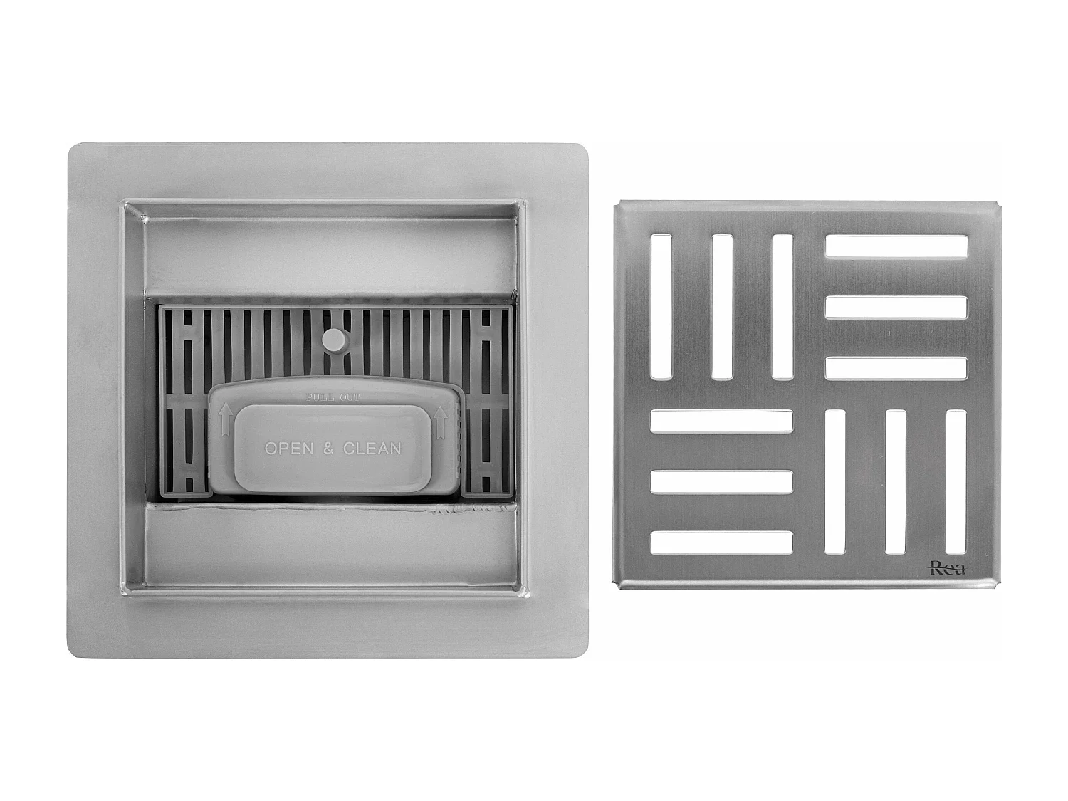 Drain Linéaire Rea Cross 120X120 Brush Steel