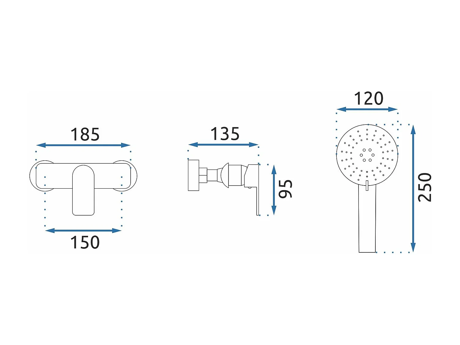 Duscharmatur Rea My1805-8Bg Bloom Black/Gold