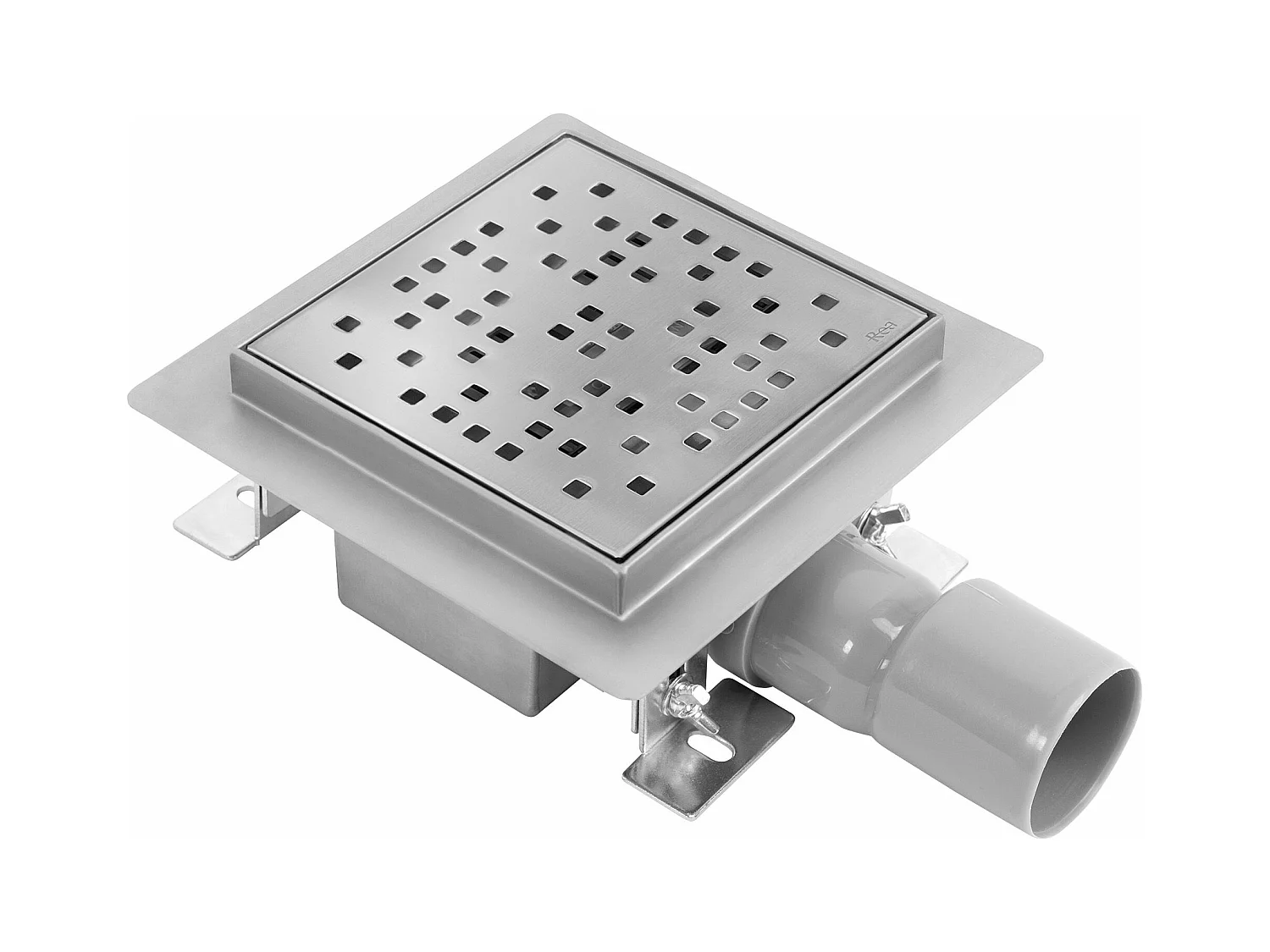 Lineaire Afvoer Rea Dots 150X150 Brush Steel