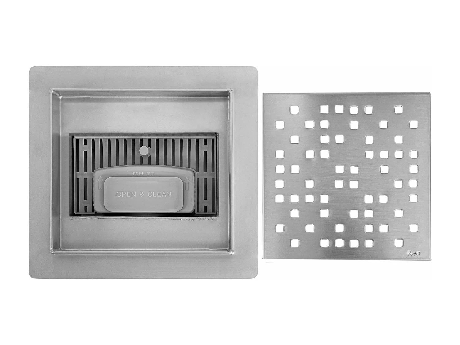 Drain Linéaire Rea Dots 150X150 Brush Steel