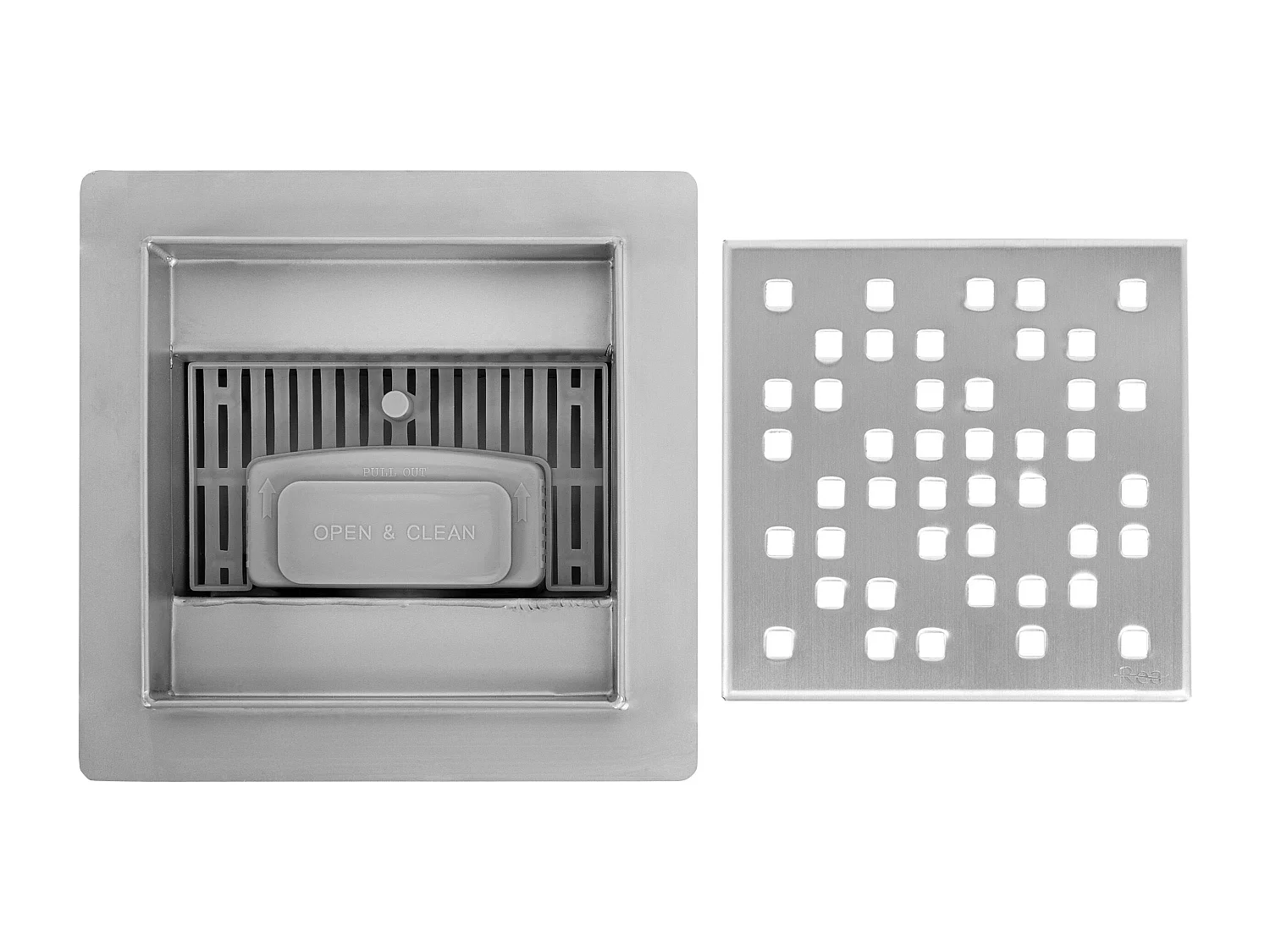 Drenaje Lineal Rea Dots 120X120 Brush Steel