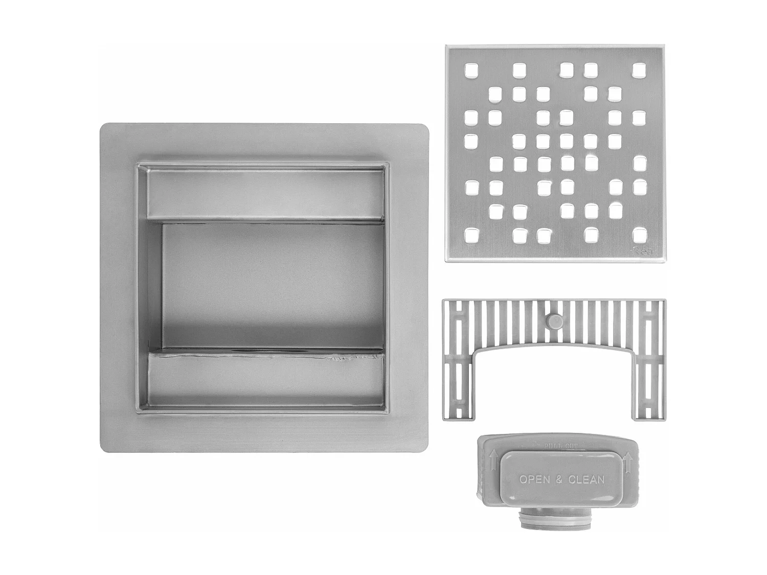 Drain Linéaire Rea Dots 120X120 Brush Steel