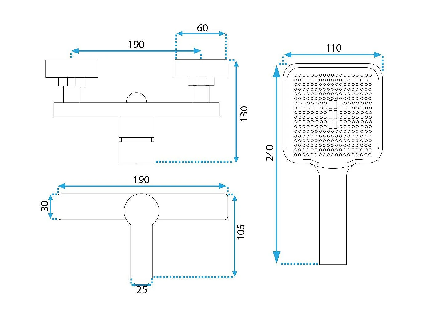 Robinet De Douche Rea My2021-8Gg Argus Brush Gold
