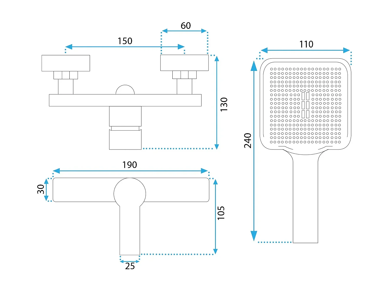 Robinet De Douche Rea My2021-8Gg Argus Brush Gold