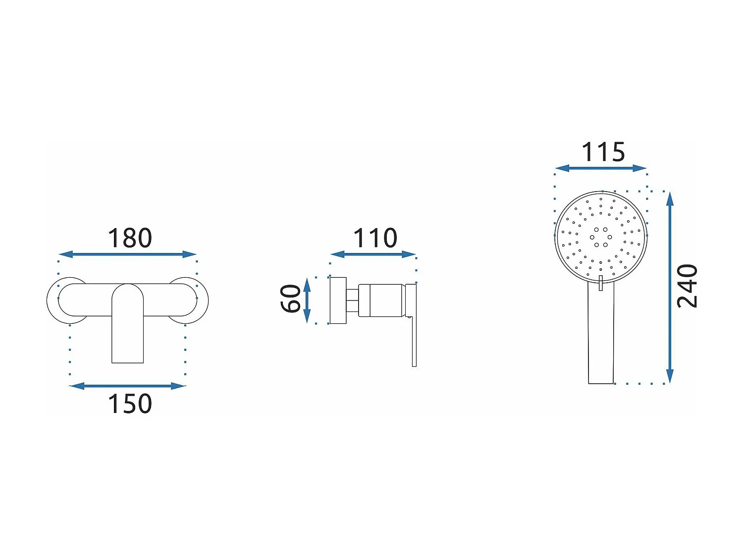Rubinetto Doccia Rea Verso Brush Gold