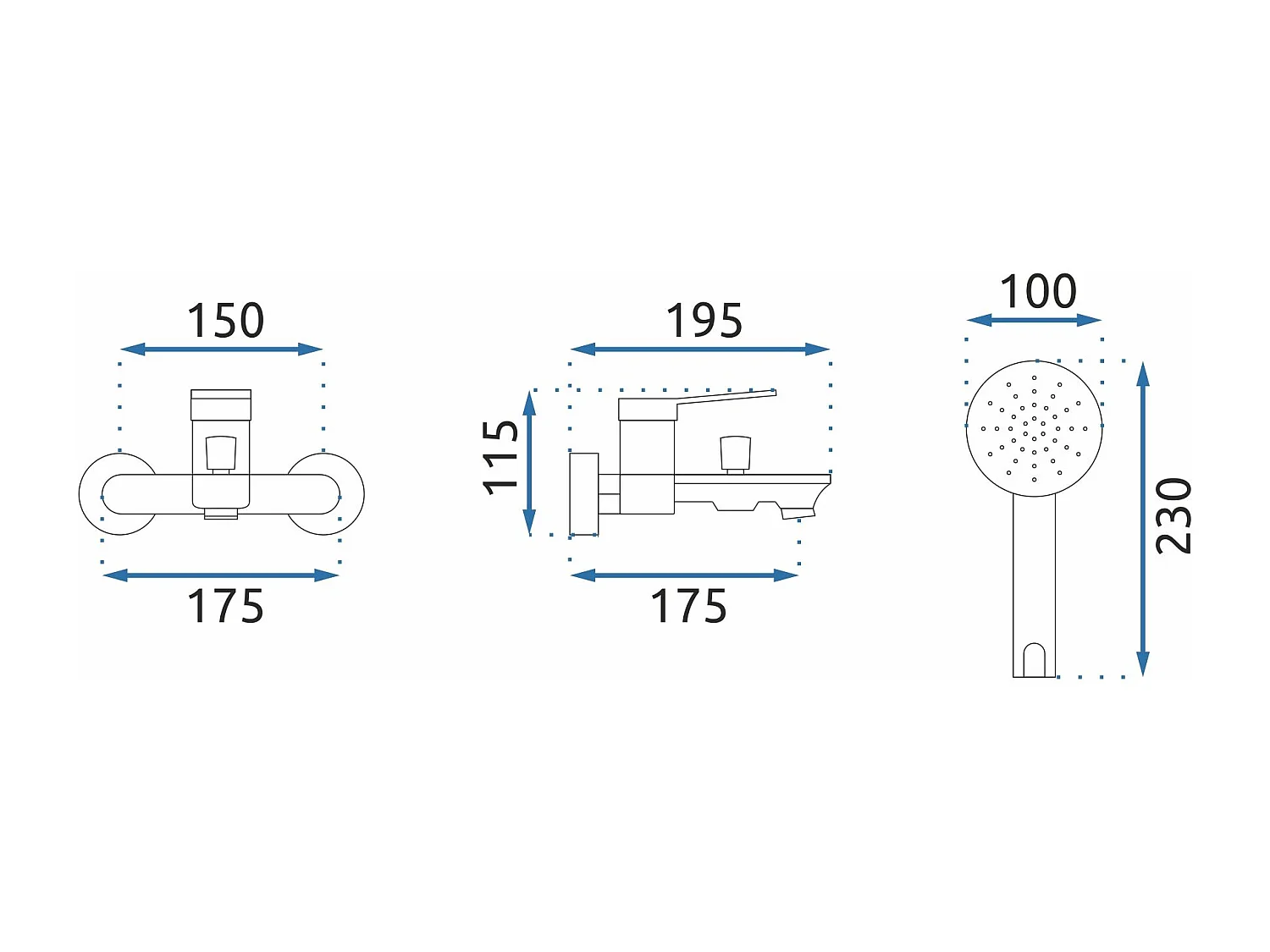 Robinet De Baignoire Rea Js-634903G Viral Gold