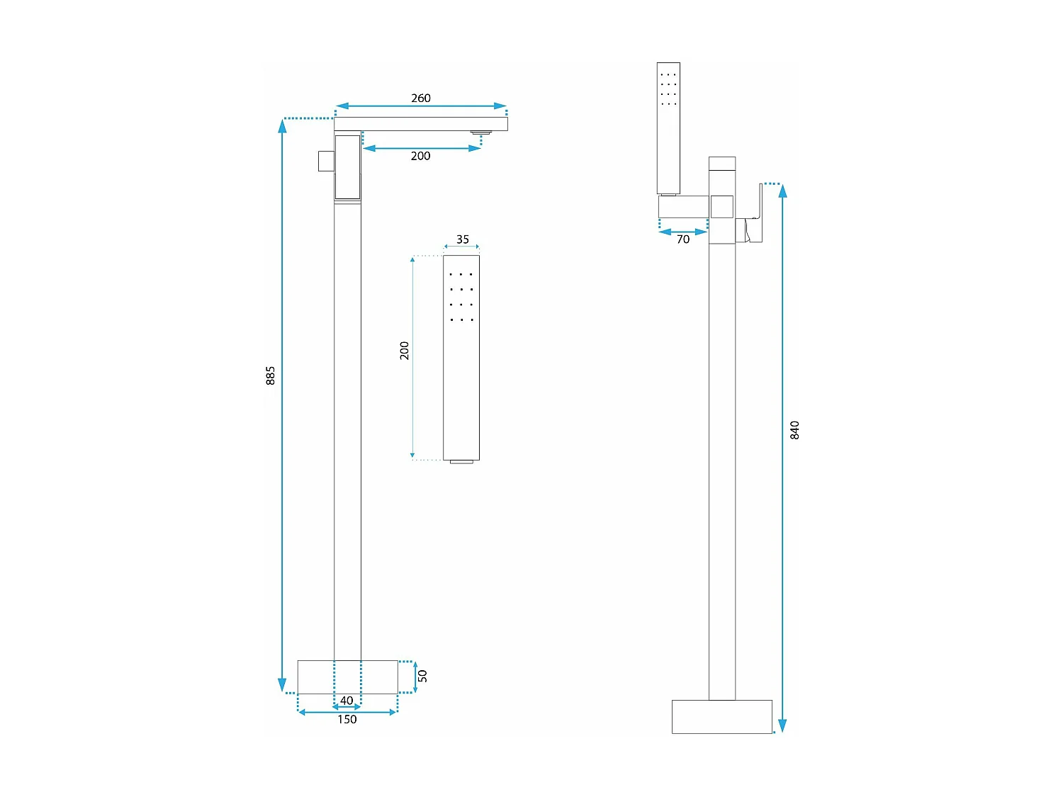 Robinet Autoportant Rea St005 Tery Brush Gold