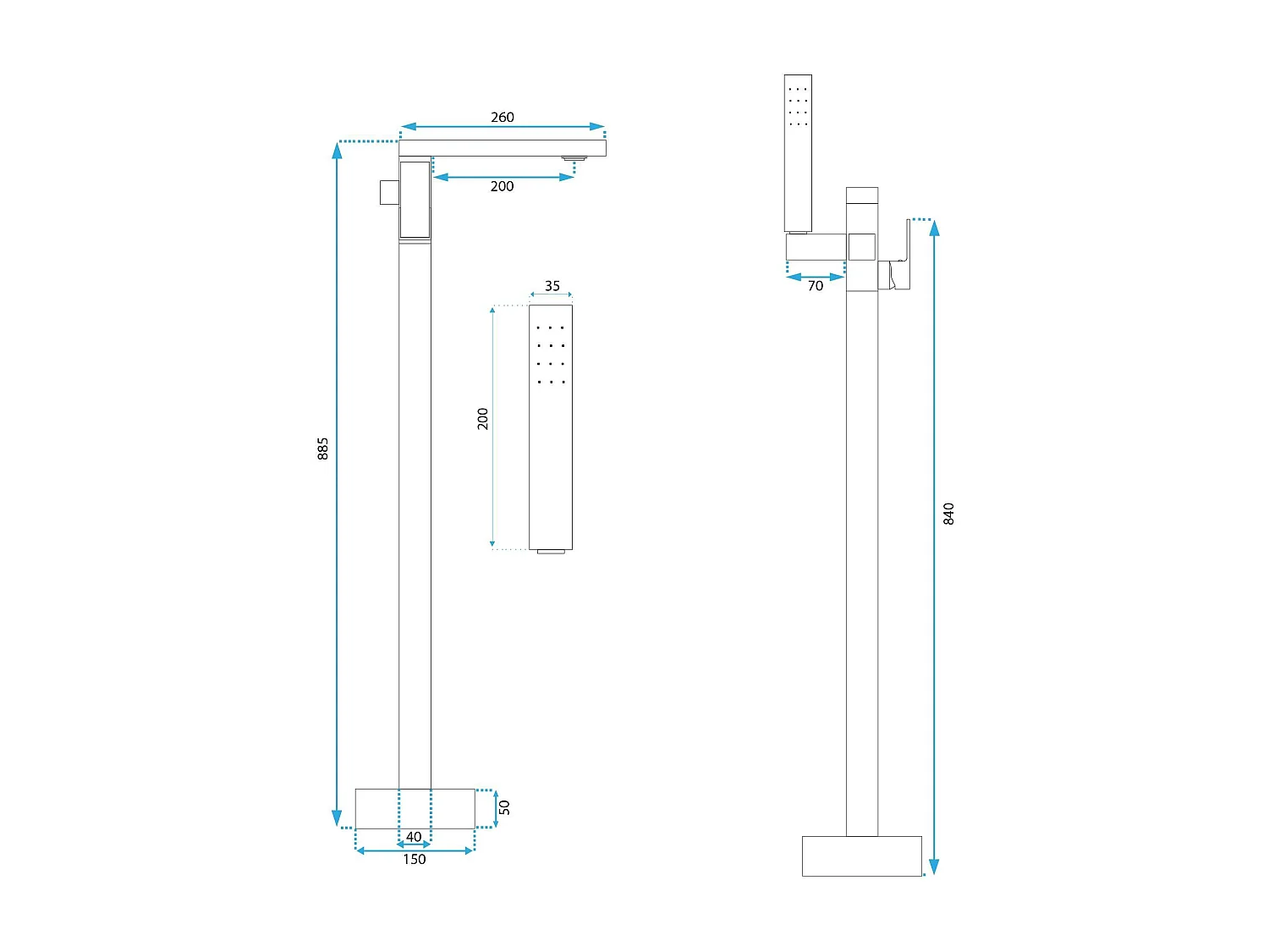 Robinet Autoportant Rea St005 Tery Gold