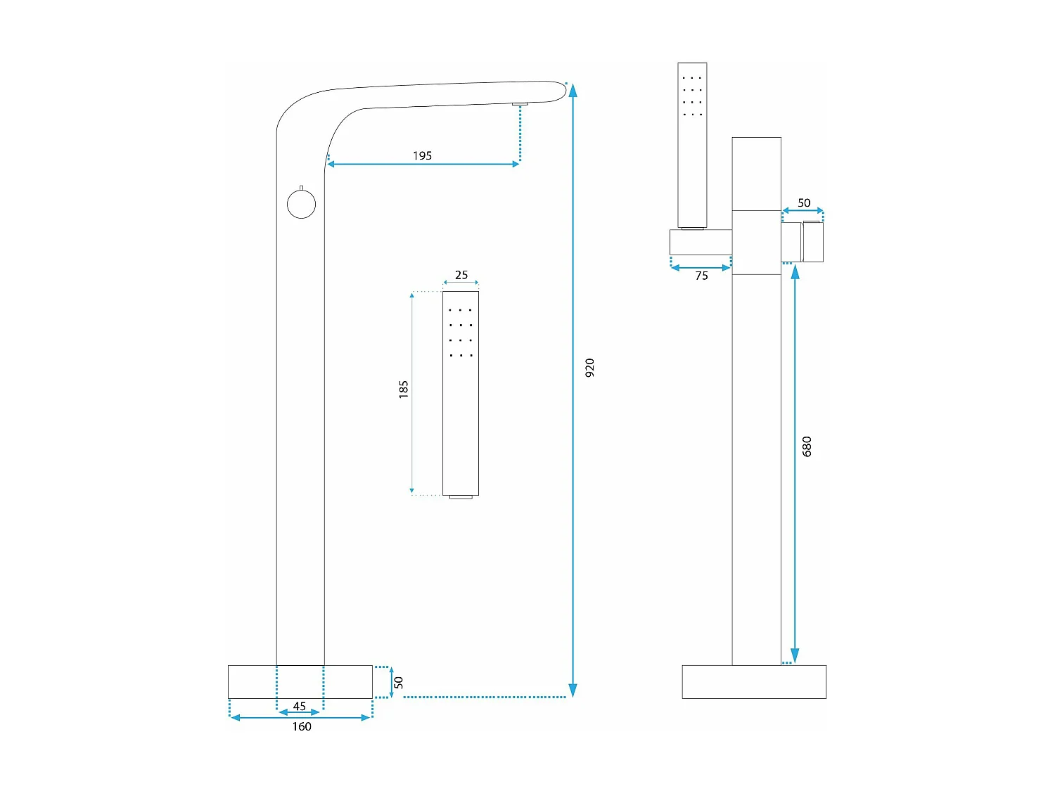Robinet Autoportant Rea St004 Clark Brush Gold