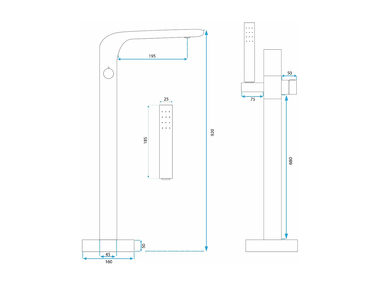 Robinet Autoportant Rea St004 Clark Chrome