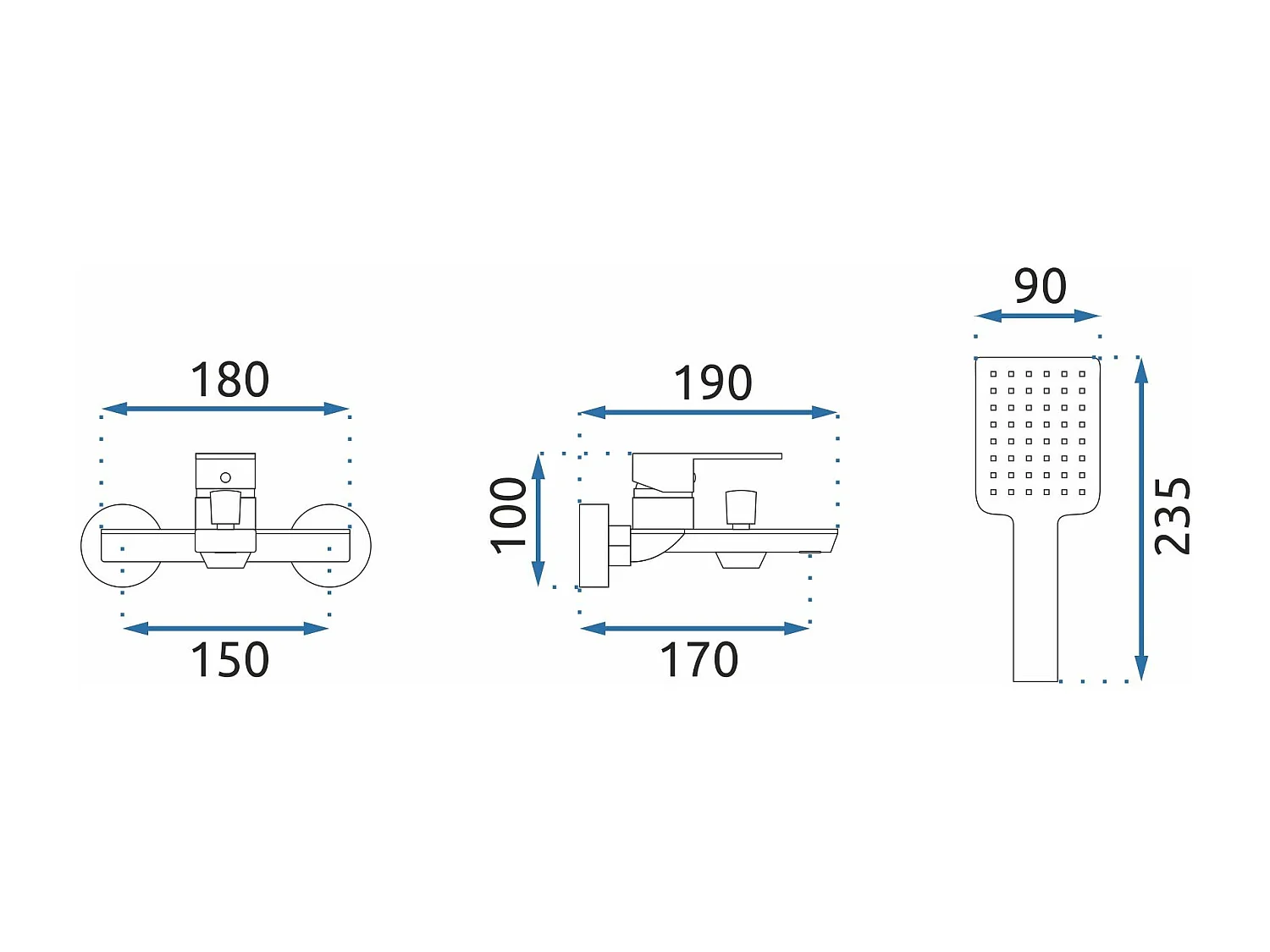 Wannenarmatur Rea My1802-3B Urban Black