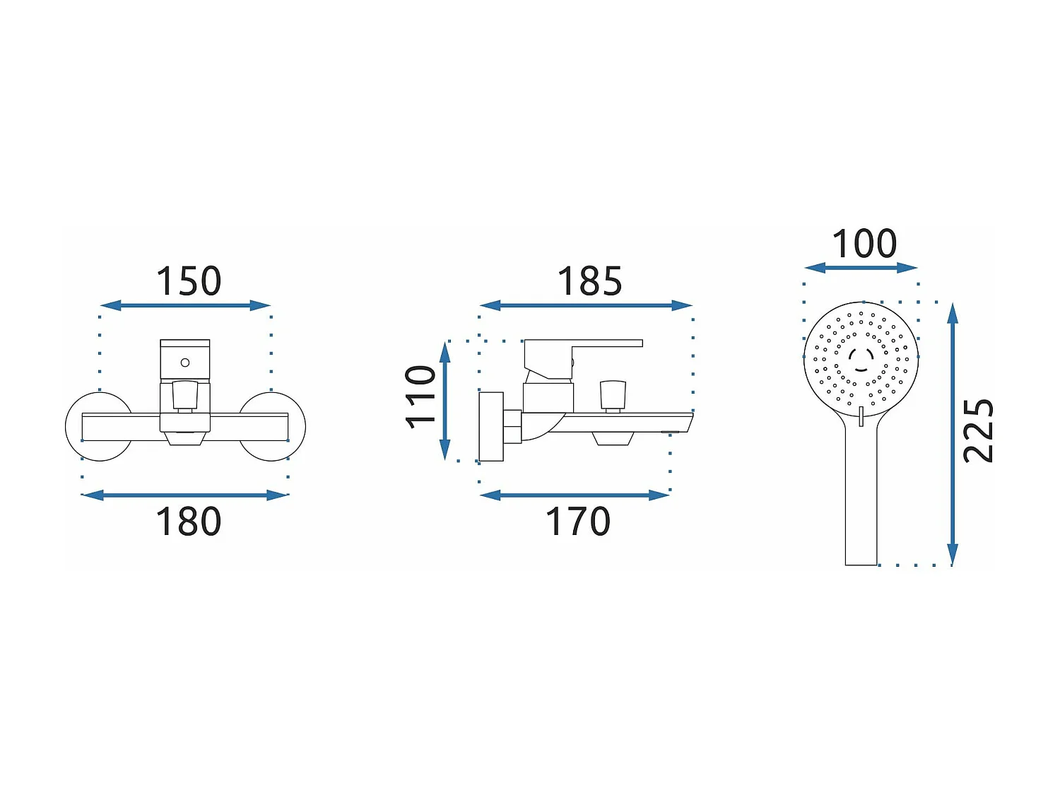 Robinet De Baignoire Rea Js-8003B Flip Black