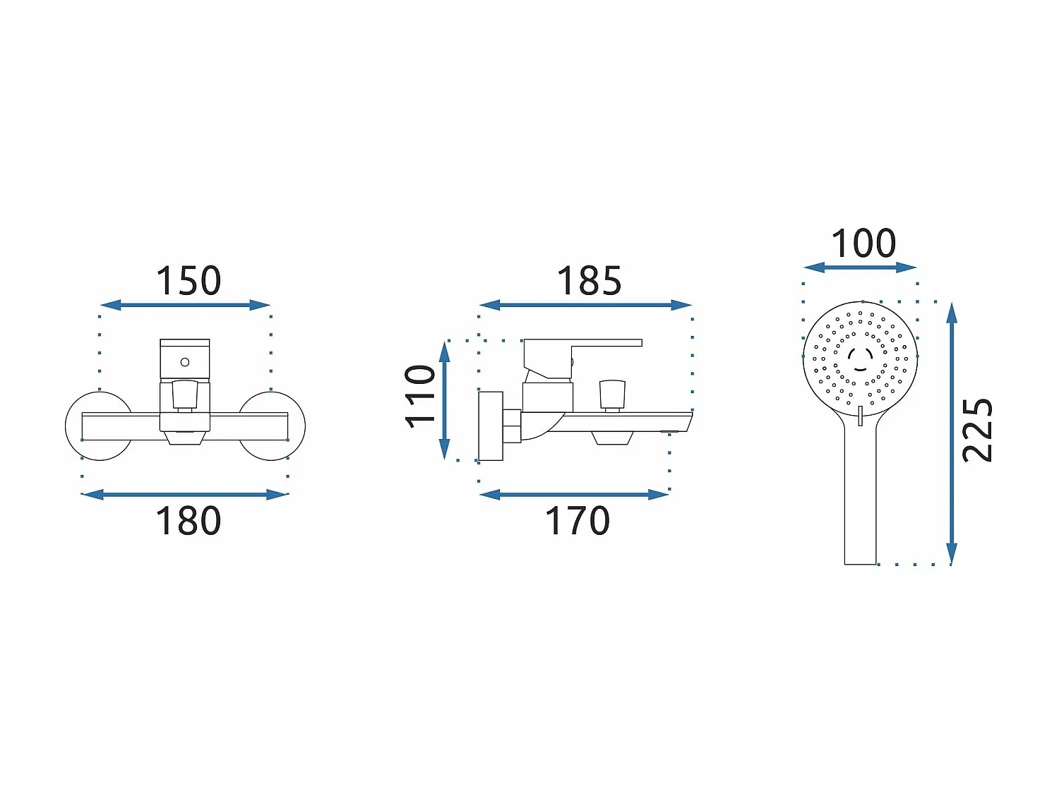 Robinet De Baignoire Rea Js-8003B Flip Black