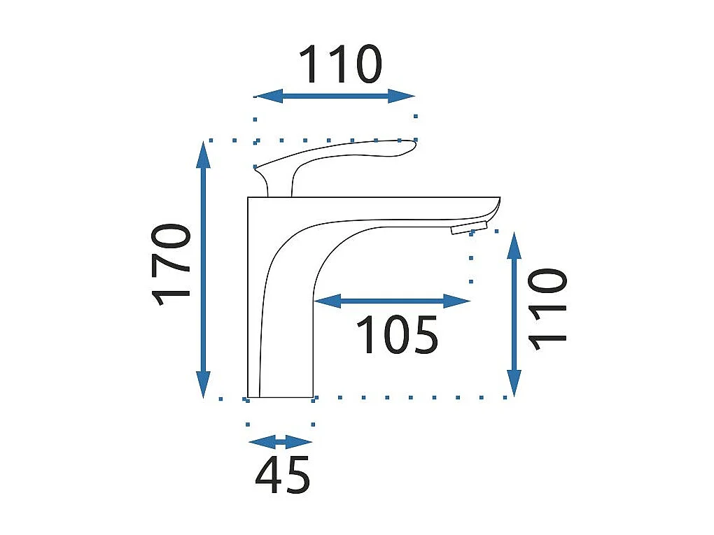 Torneira Para Lavatório Rea Orbit Low White/Gold