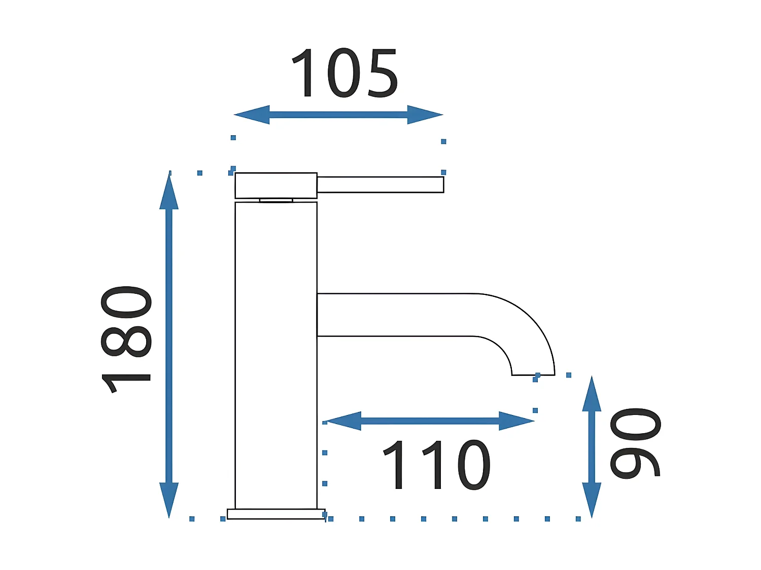 Robinet De Lavabo Rea Js-B801 Spot Low Chrome