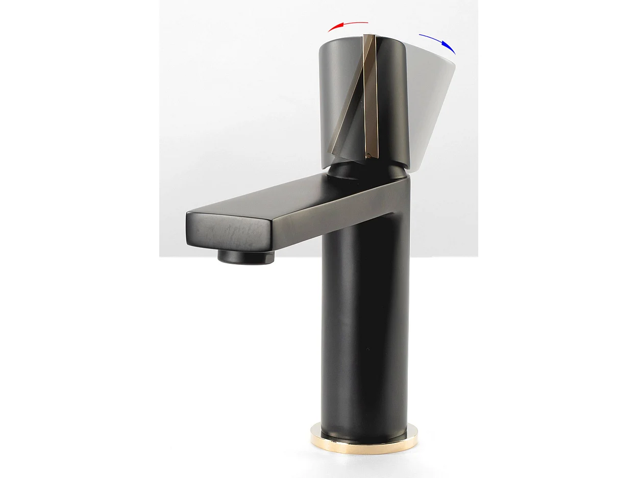 Rubinetto Da Lavabo Rea Icon Low Black/Gold