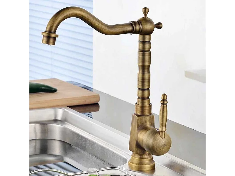 Wastafelkraan Rea Bona High Brush Gold