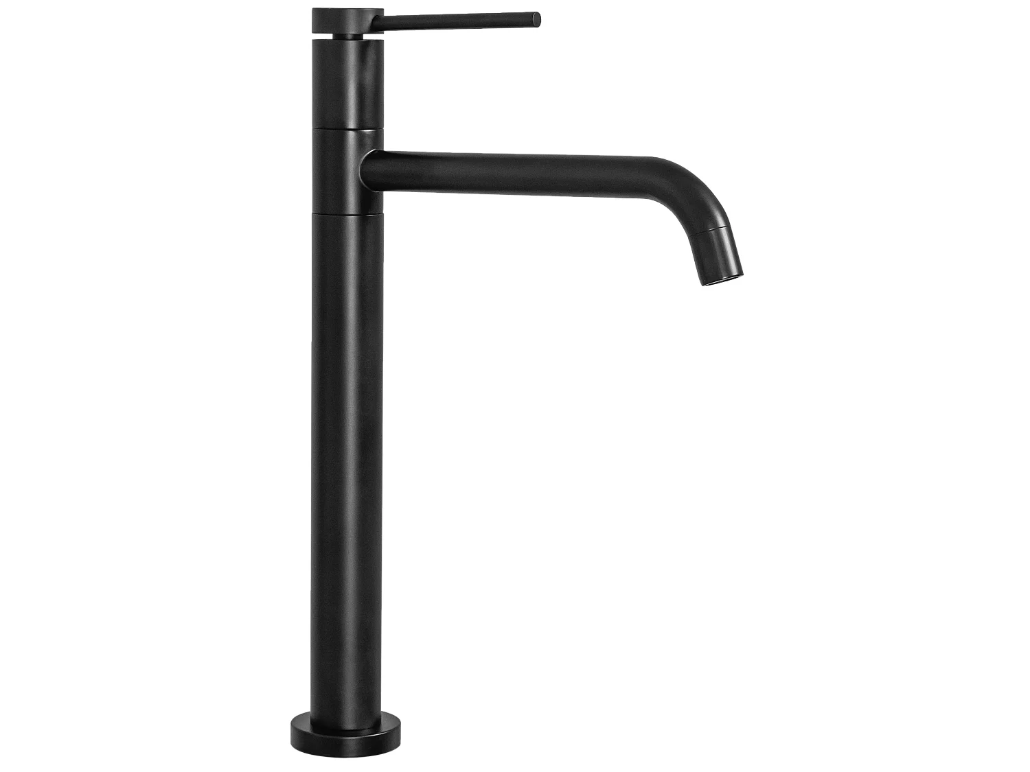 Wastafelkraan REA Lugano High Black van messing met matte afwerking