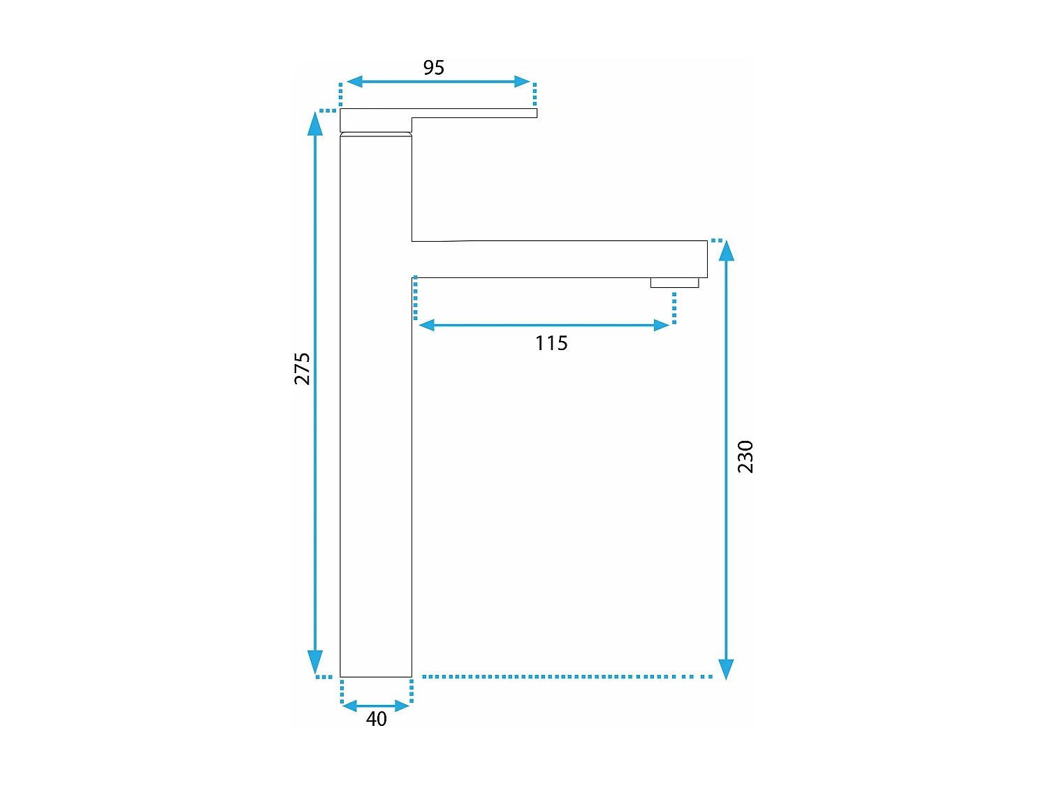 Robinet De Lavabo Rea Js-650101-1G Pixel High Gold