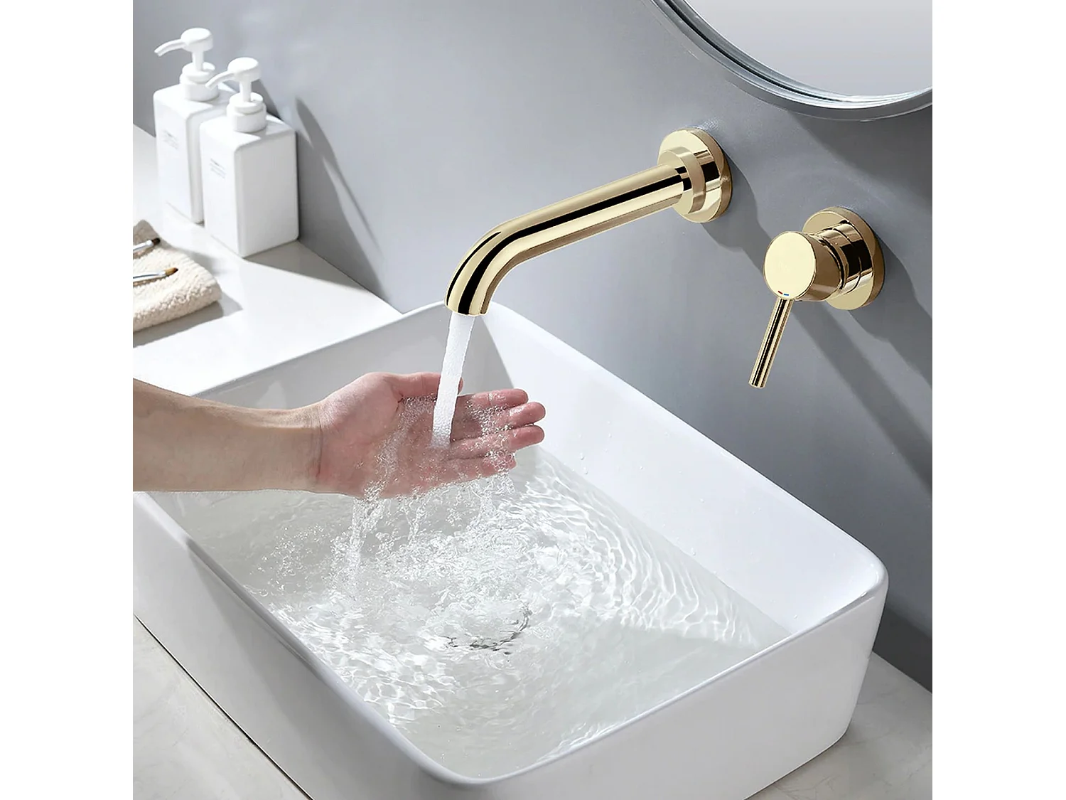 Rubinetto Da Parete Rea Lungo Long Gold + Box
