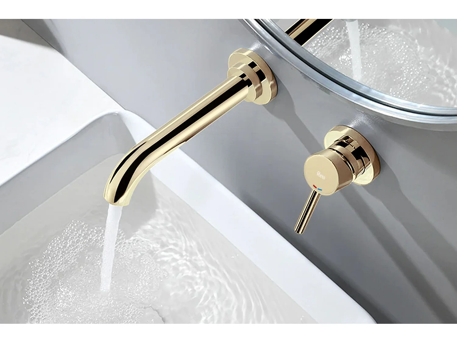 Rubinetto Da Parete Rea Lungo Long Gold + Box
