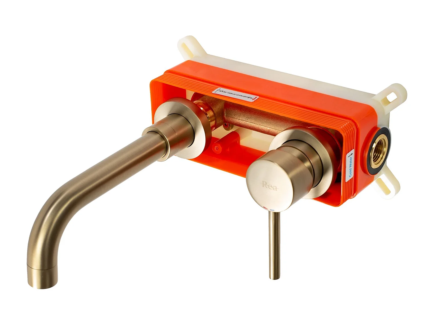 Robinet Mural Rea Lungo Long Brush Gold + Box