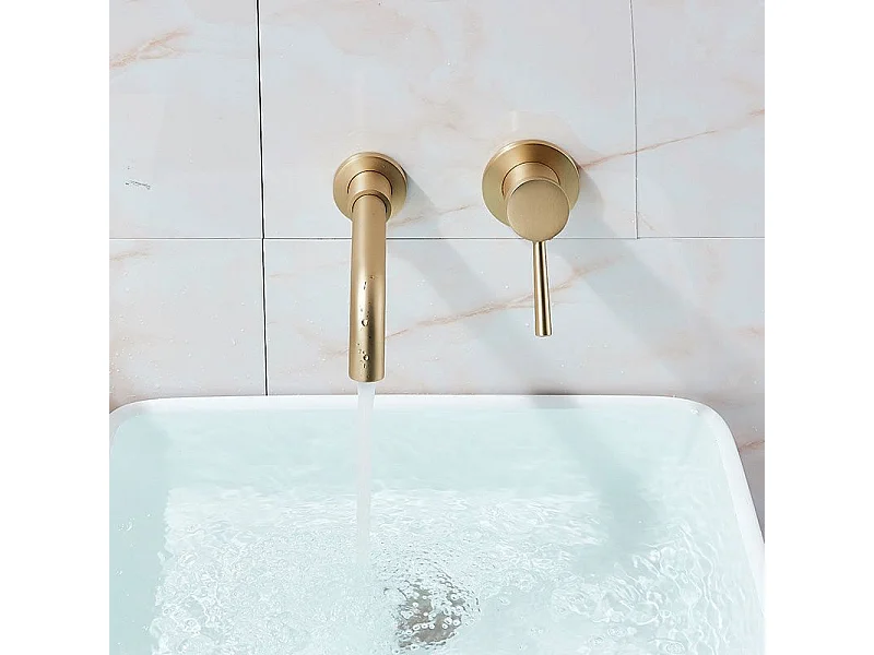 Robinet Mural Rea Lungo Long Brush Gold + Box