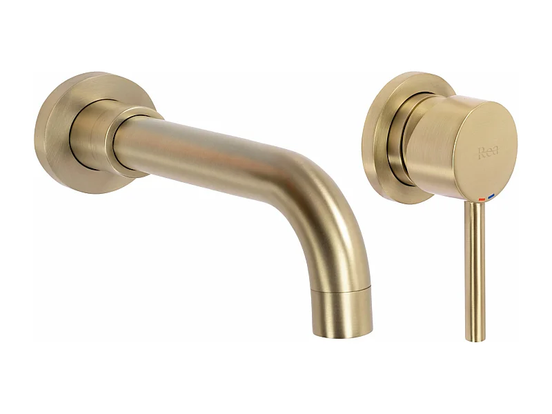 Rubinetto Da Parete Rea Lungo Long Brush Gold + Box