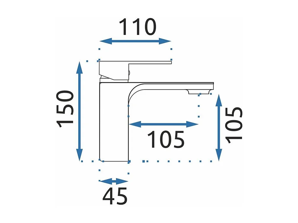 Robinet De Lavabo Rea My1802-2B Urban Low Black