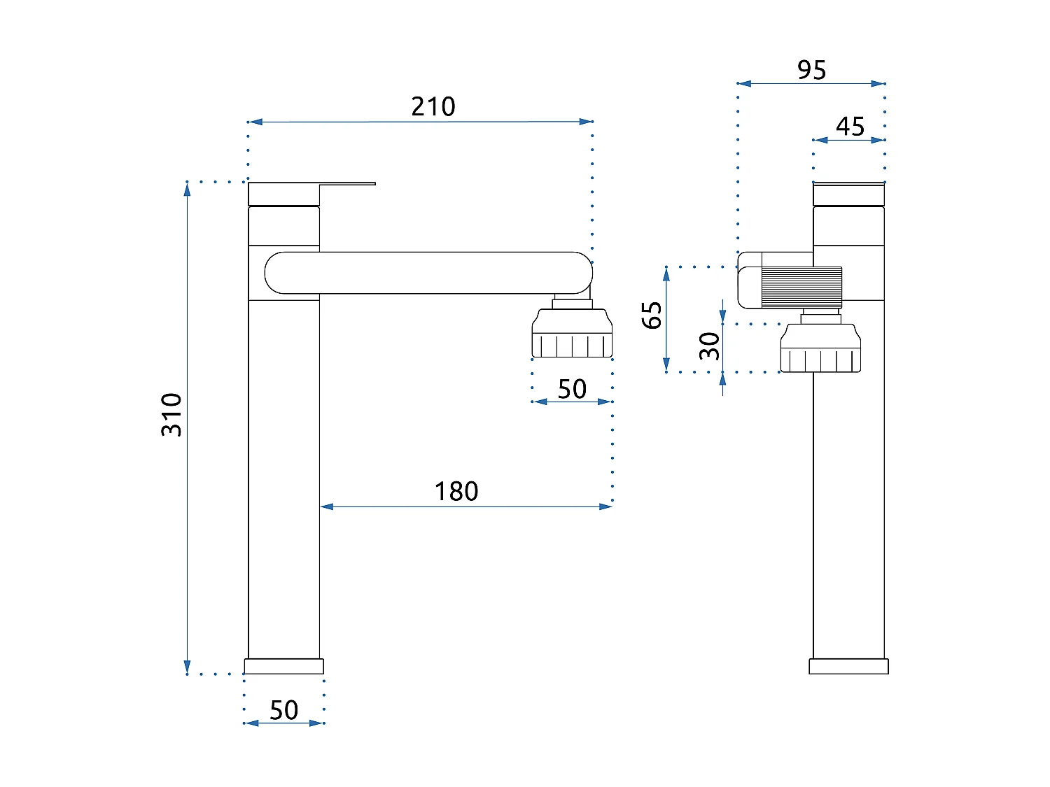 Robinet De Lavabo Rea Paco High Brush Nickel