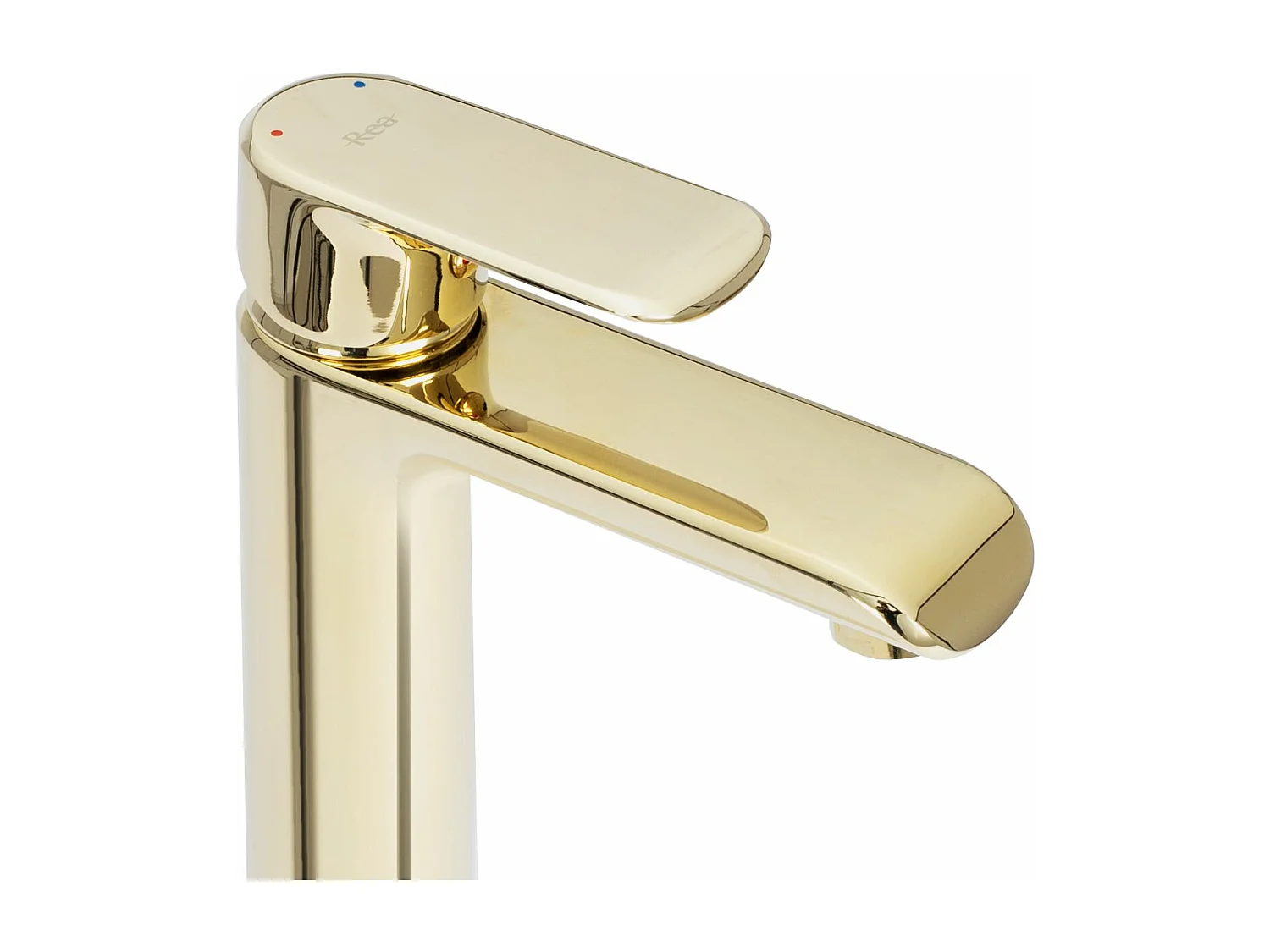 Torneira de lavatório REA MY1805-2G Bloom Low Gold em latão durável e fácil de limpar