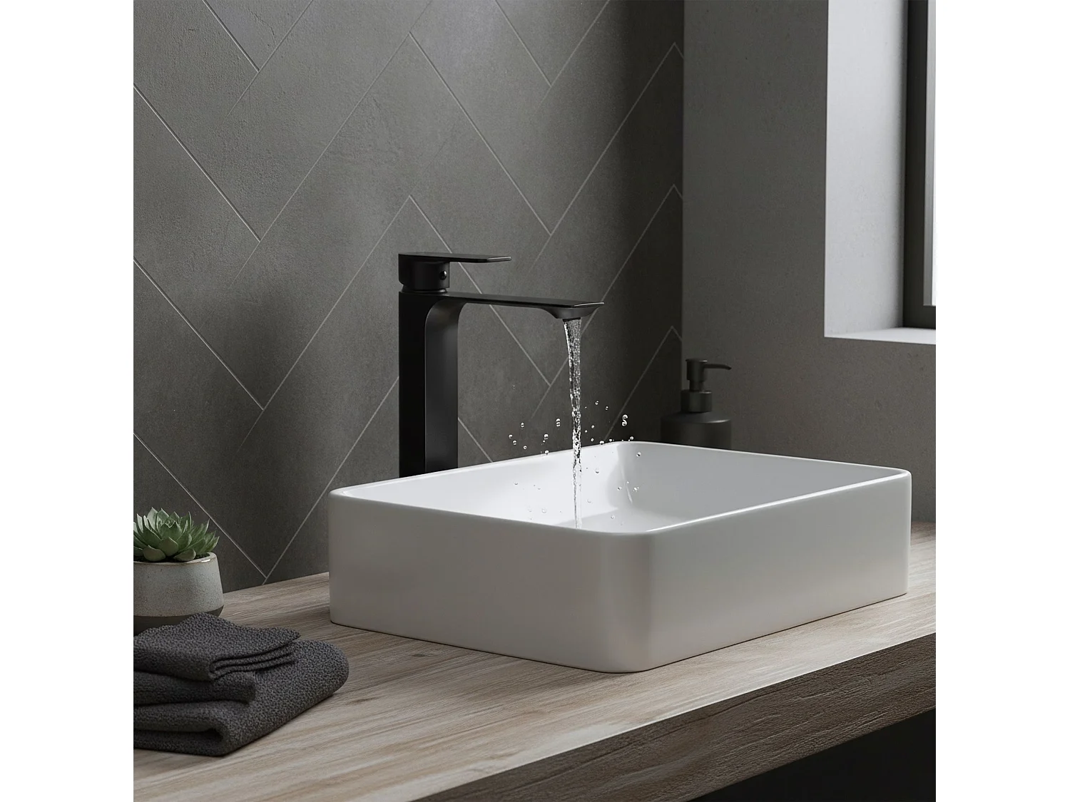 Robinet De Lavabo Rea My1802-21B Urban Black High