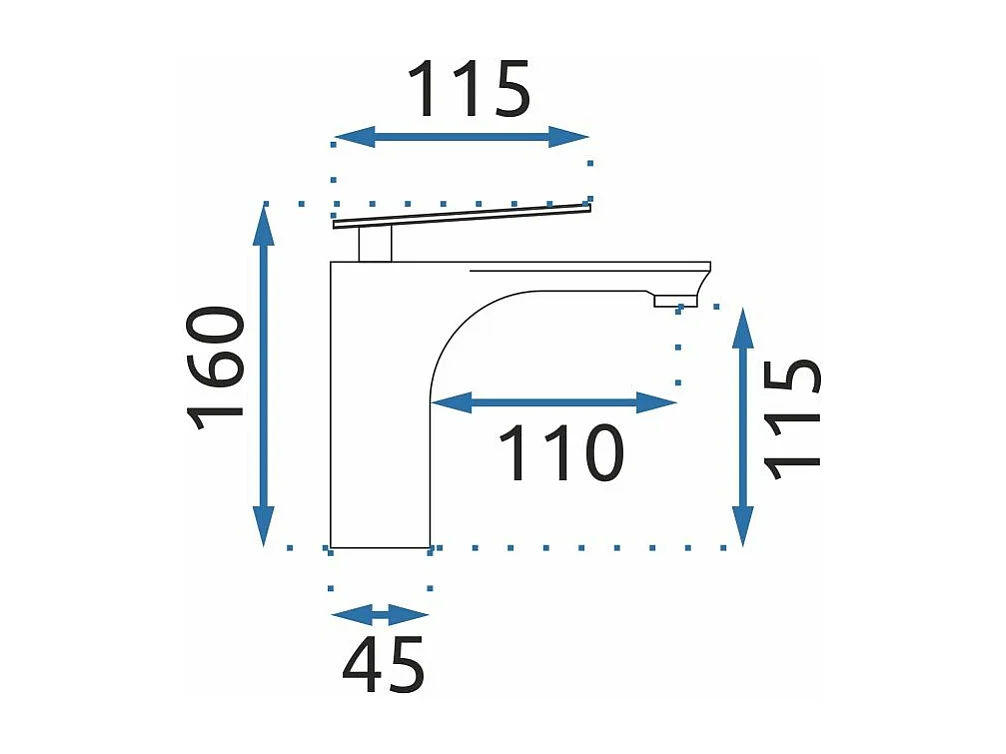Wastafelkraan Rea Js-620901G Berg Low Gold
