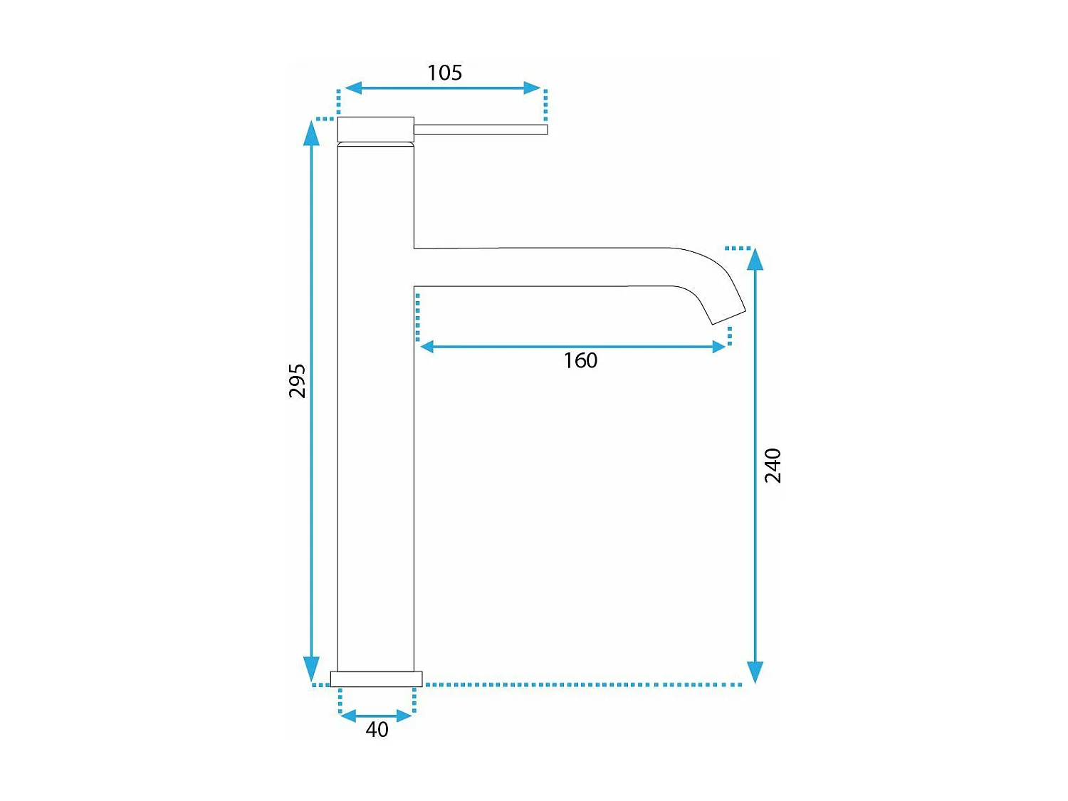 Robinet De Lavabo Rea Js-B311-1Gg Clif High Titanium