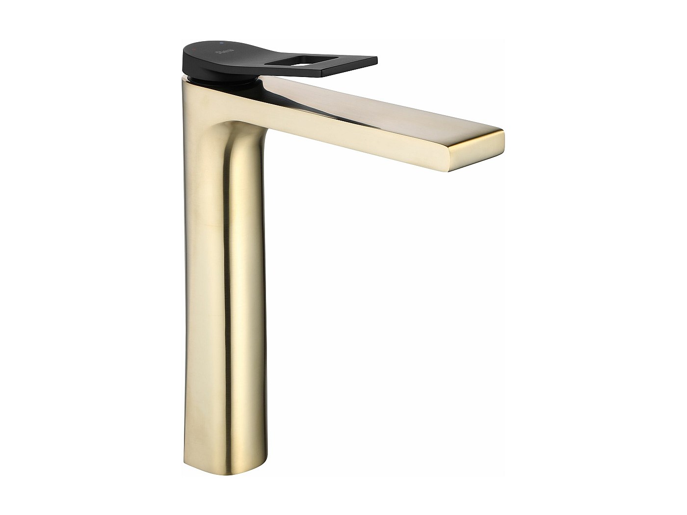 Rea Mitigeur Lavabo Pixel Gold High - Robinet Salle De Bain Laiton Monocommande Doré PVD, Bec Haut 280 Mm, Design Moderne Luxe