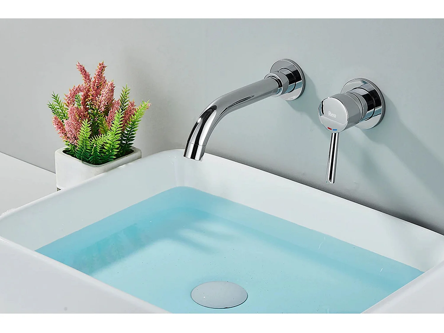 Robinet Mural Rea Lungo Long Chrome + Box